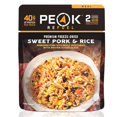 Peak Refuel Sweet Pork and Rice freeze-dried meal
