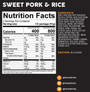 Peak Refuel Sweet Pork and Rice freeze-dried meal nutrition facts