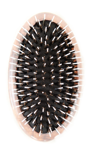 Replacement hairbrush head, boar bristle and pin