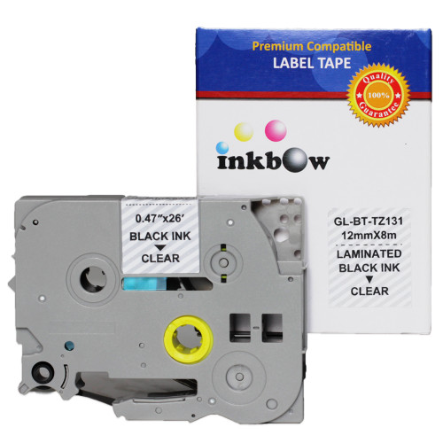 Compatible Brother TZe-131 Laminated Label Tape (12mm Black On Clear )