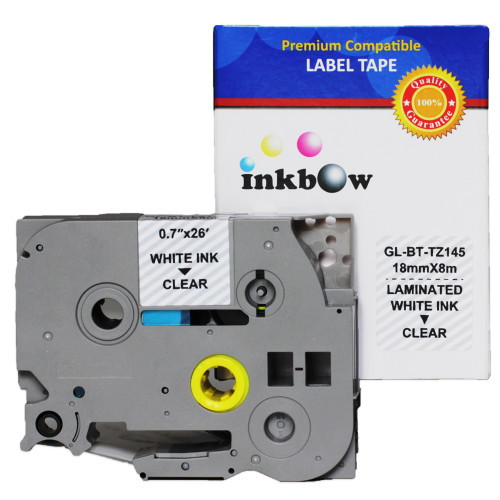 Compatible Brother TZe-145 Laminated Label Tape (18mm White On Clear )
