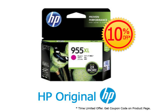 Original HP 955XL Magenta High Yield Ink Cartridge (LOS66AA) in Retail Packaging