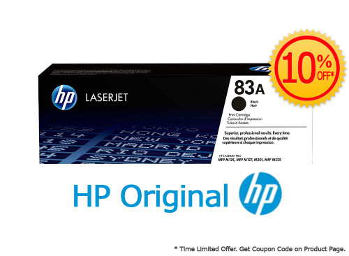 Original HP 83A Black Laser Toner Cartridge (CF283A) in Retail Packaging