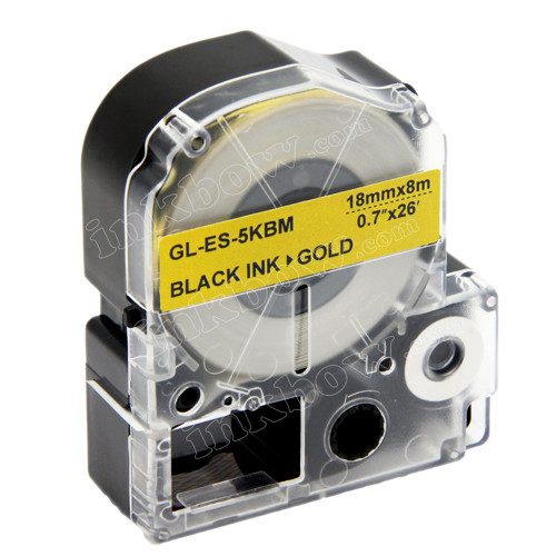 Compatible LK-5KBM Label Tape for Epson Printer (18mm Black on Gold)