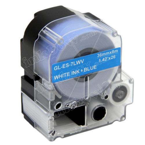 Compatible LK-7LWV Label Tape for Epson Printer (36mm White on Blue)