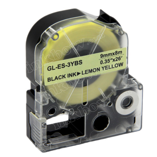 Compatible LK-3YBS Label Tape for Epson Printer (9mm Black on Lemon Yellow)