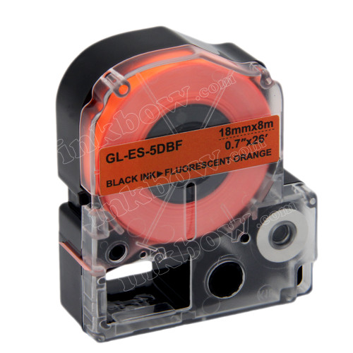 Compatible LK-5DBF Label Tape for Epson Printer (18mm Black on Fluorescent Orange)