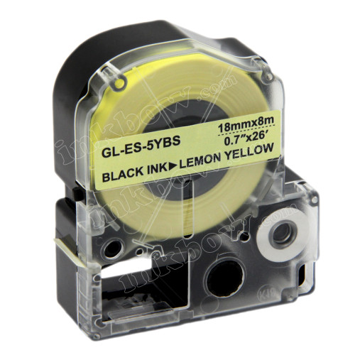 Compatible LK-5YBS Label Tape for Epson Printer (18mm Black on Lemon Yellow)