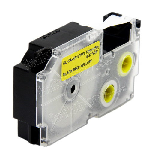 Compatible EZ-Label XR-12YW1 Label Tape Cartridge for Casio Label Printer (12mm Black on Yellow)