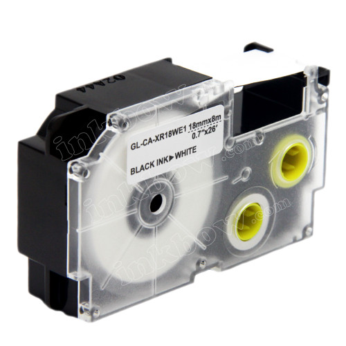 Compatible EZ-Label XR-18WE1 Label Tape Cartridge for Casio Label Printer (18mm Black on White)