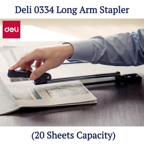 Deli 0334 Long Arm Stapler (20 Sheets Capacity) Deli 0334 Long Arm Stapler (20 Sheets Capacity)