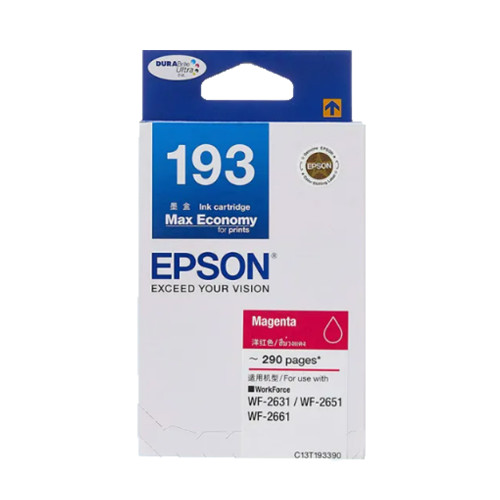 Original Epson 193 Magenta Ink Cartridge (C13T193390) in Retail Packaging
