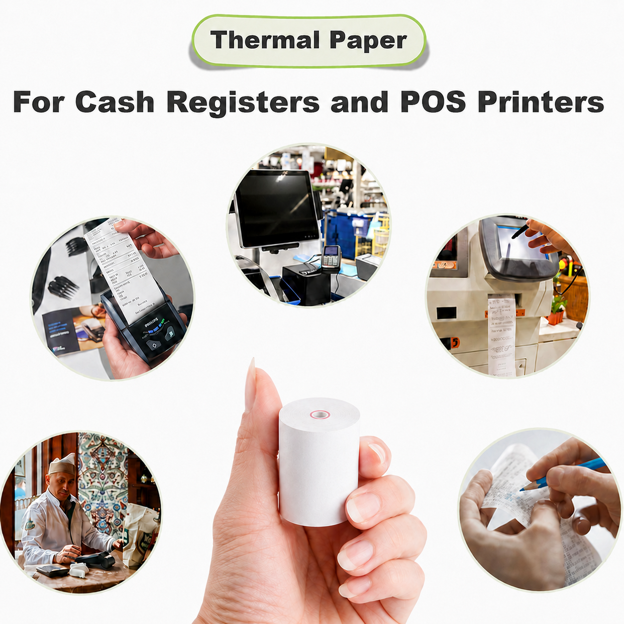 Premium Thermal Paper Rolls (Coreless): 57mm x 40mm 10-Roll Pack