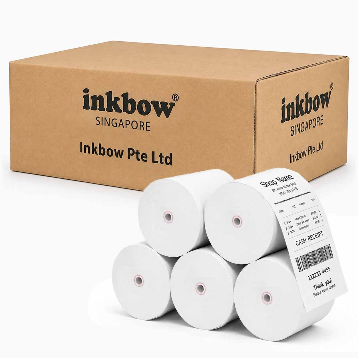 Premium Thermal Paper Rolls (Coreless): 80mm x 80mm 5-Roll Pack