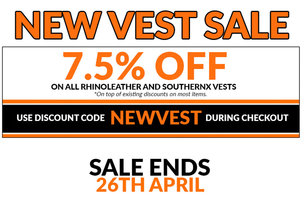 New Vest Sale - 7.5% Off on Rhinoleather and SouthernX Vests