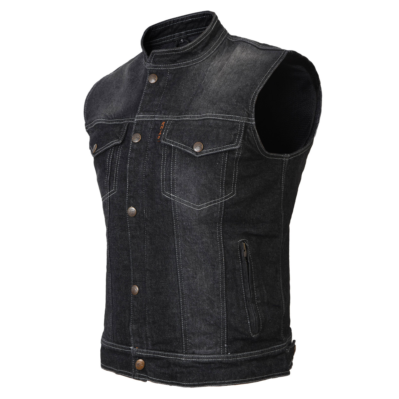 black denim vests