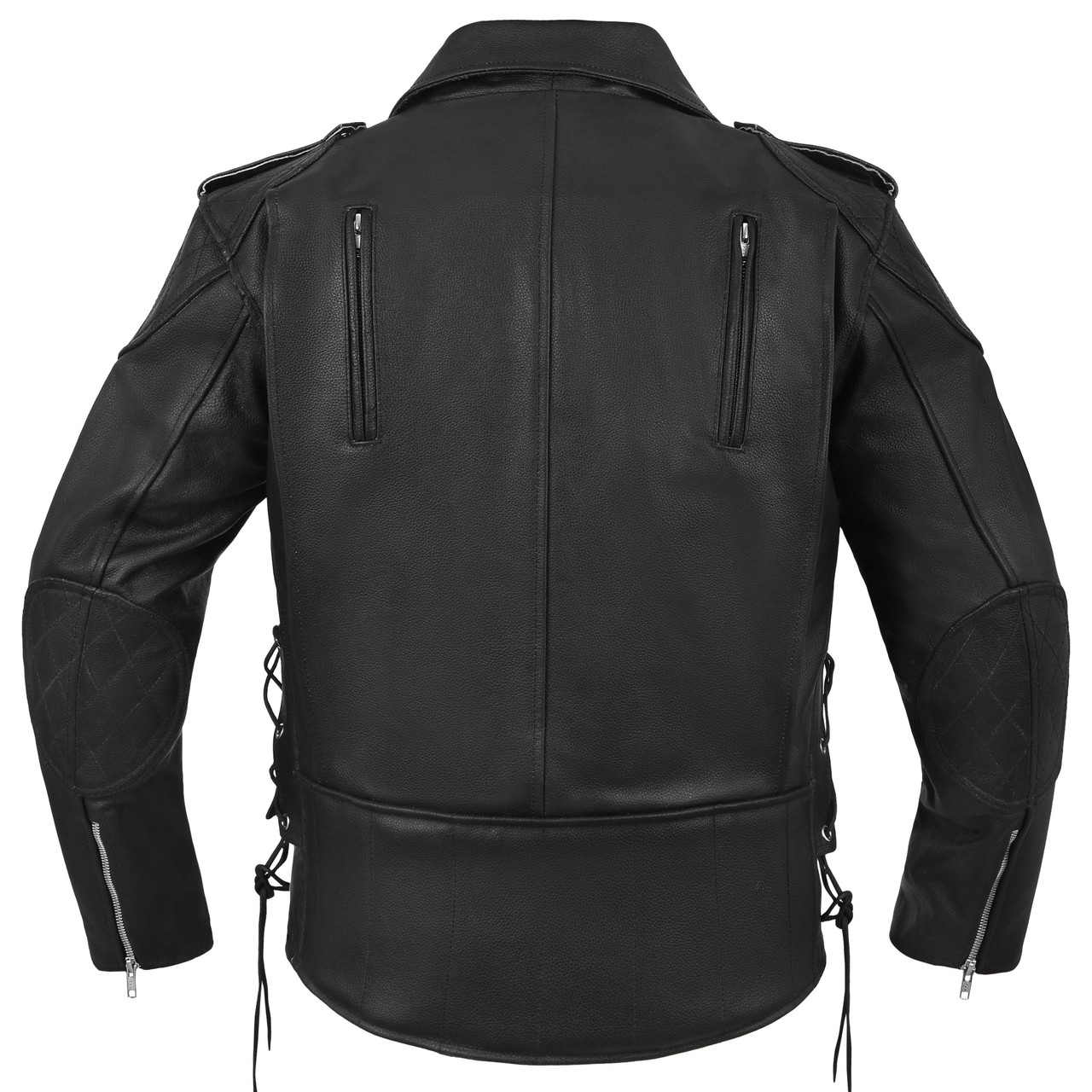 Brando Classic Leather Motorcycle Jacket with Armour & Vents