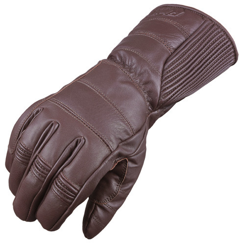 Morgan II Brown Leather Mens Gauntlet Gloves