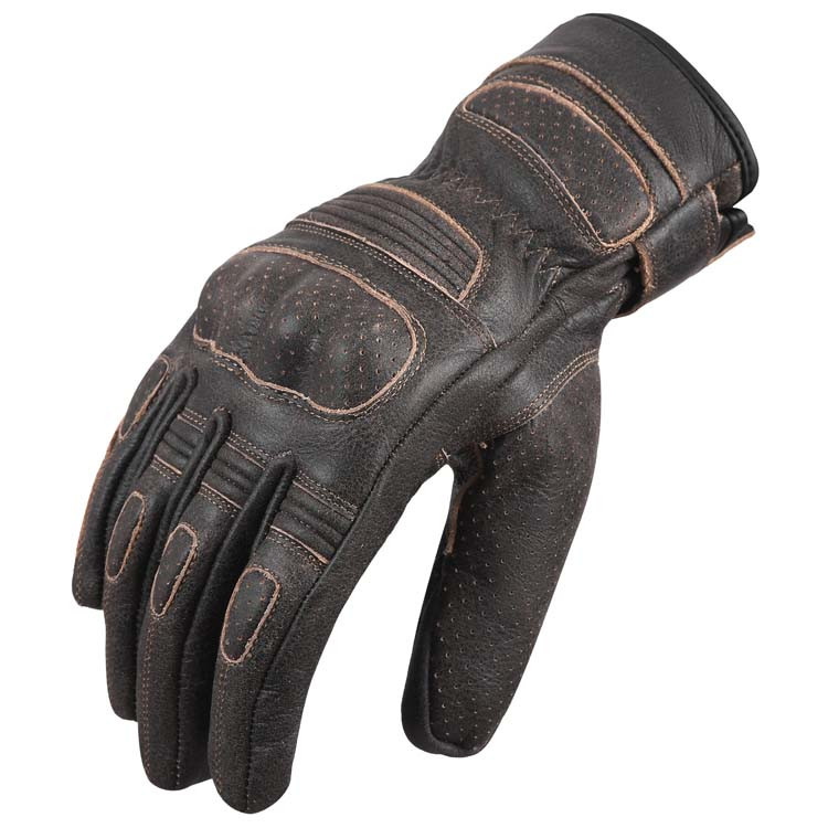 Spider Vintage Style Cruiser Brown leather motorcycle glove
