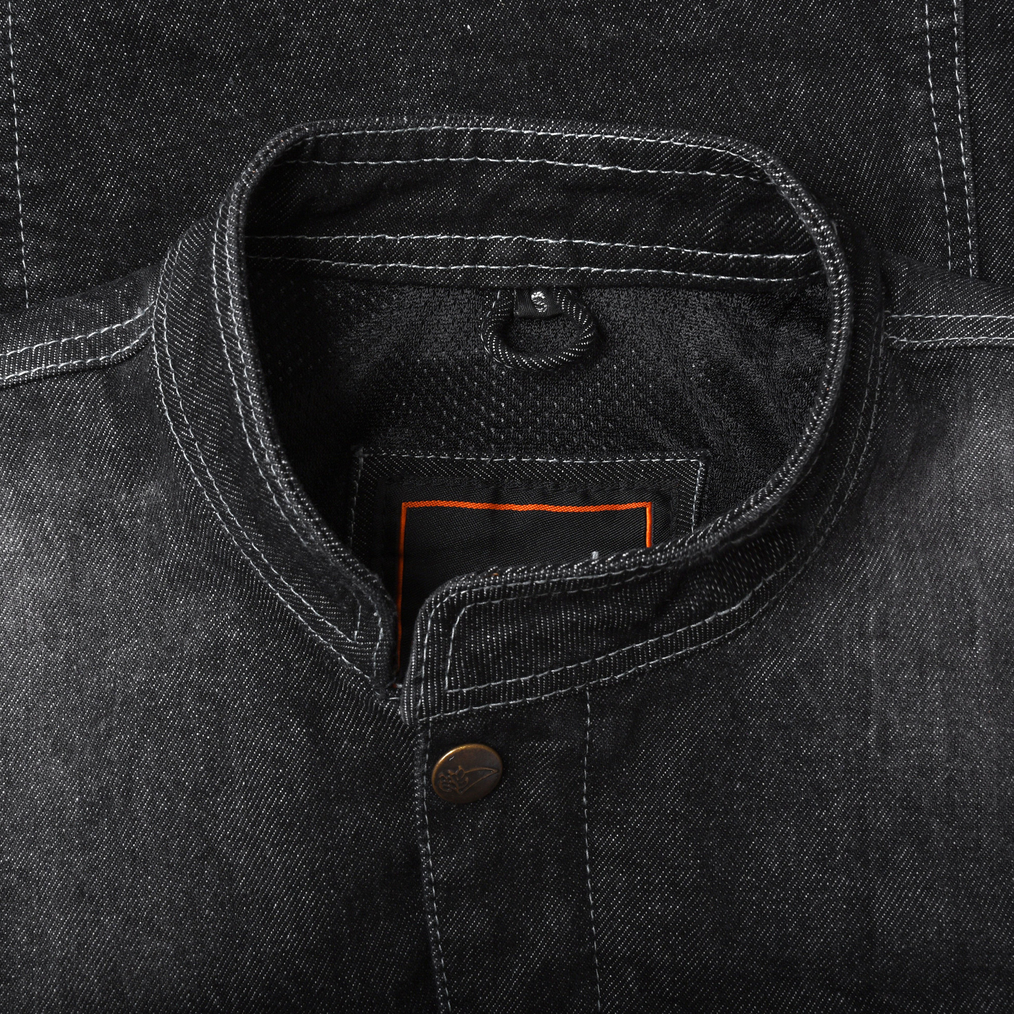 black motorcycle vest