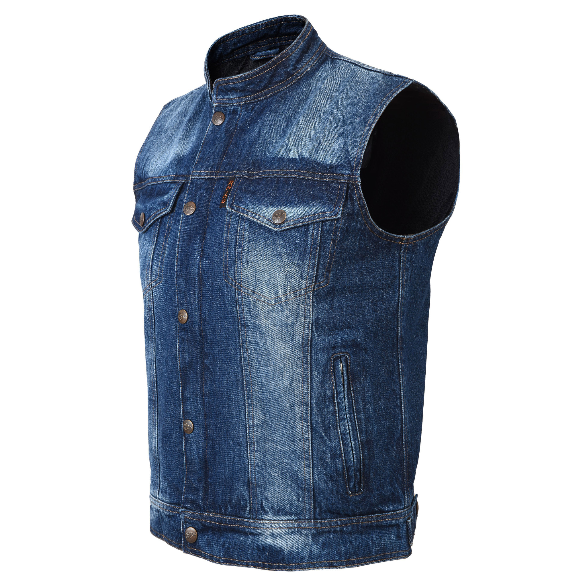 denim motorcycle vest