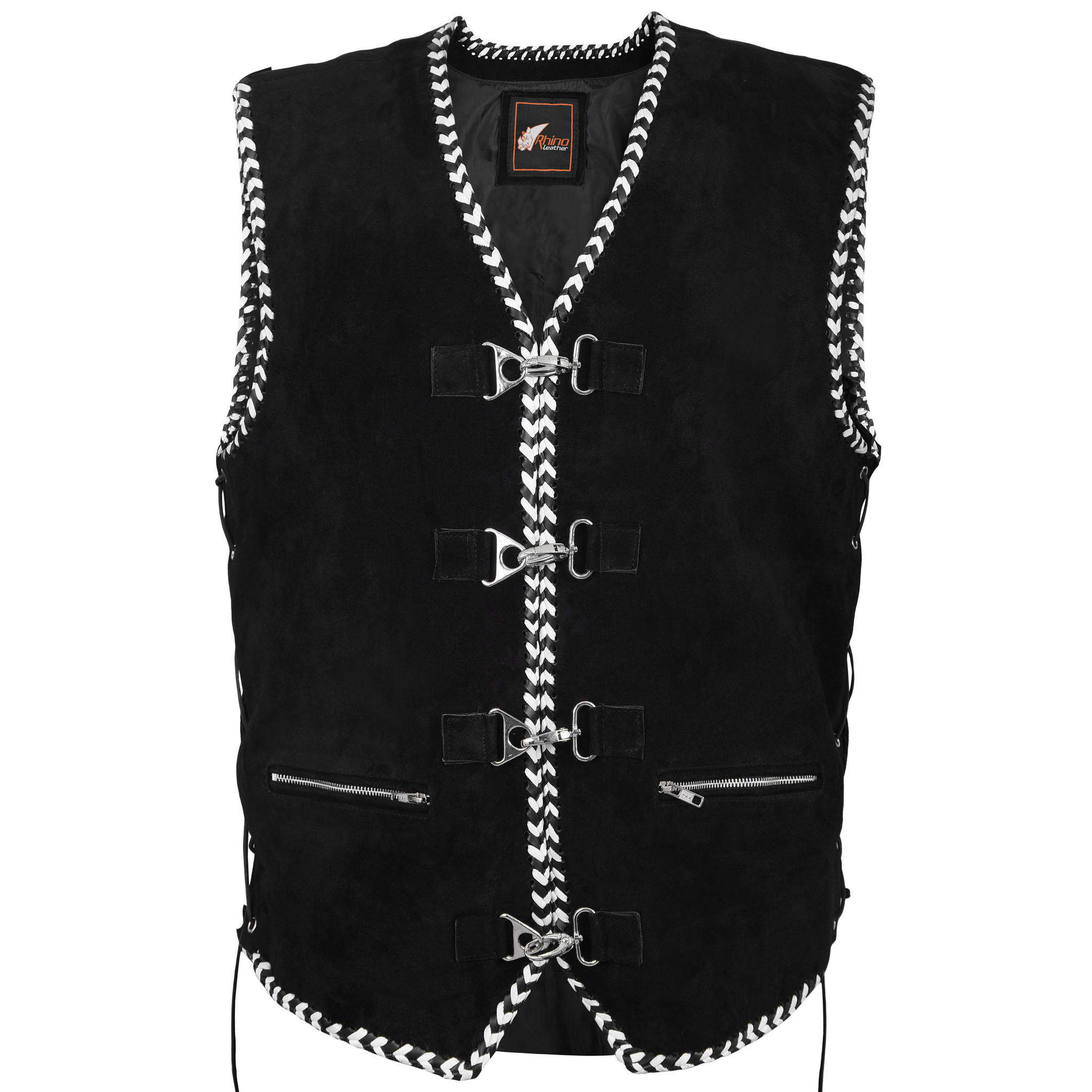 white motorcycle vest