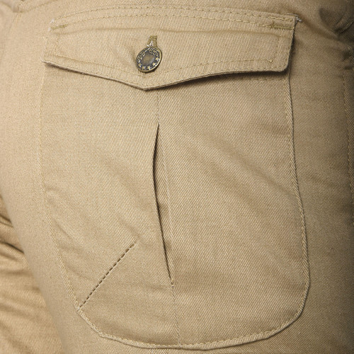 Mens Tan Cotton Motorcycle Cargo Pants  reinforced with protective aramid lining