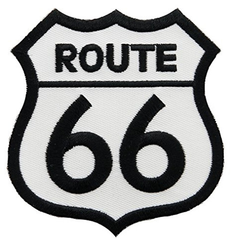 Route 66 Highway Black and White Embroidered Patch