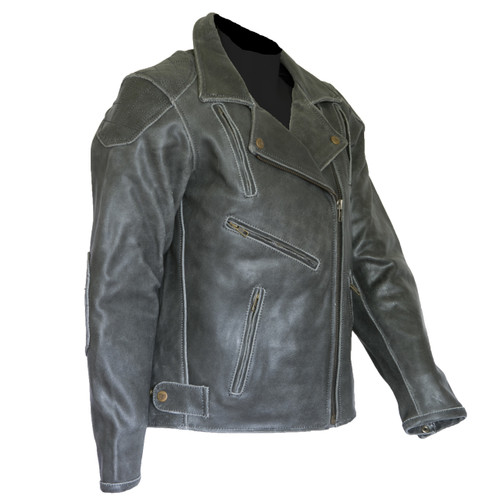 Diana Womens Black Vintage Distressed Leather Motorcycle Jacket
