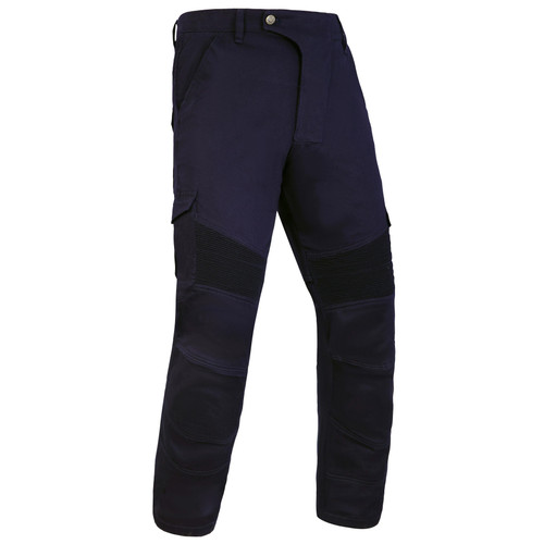 Mens Navy Blue Cotton Motorcycle Cargo Pants