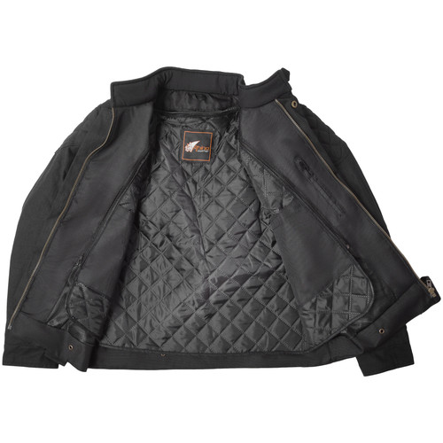 Strike Waxed Cotton Black Motorcycle Jacket Sports Style