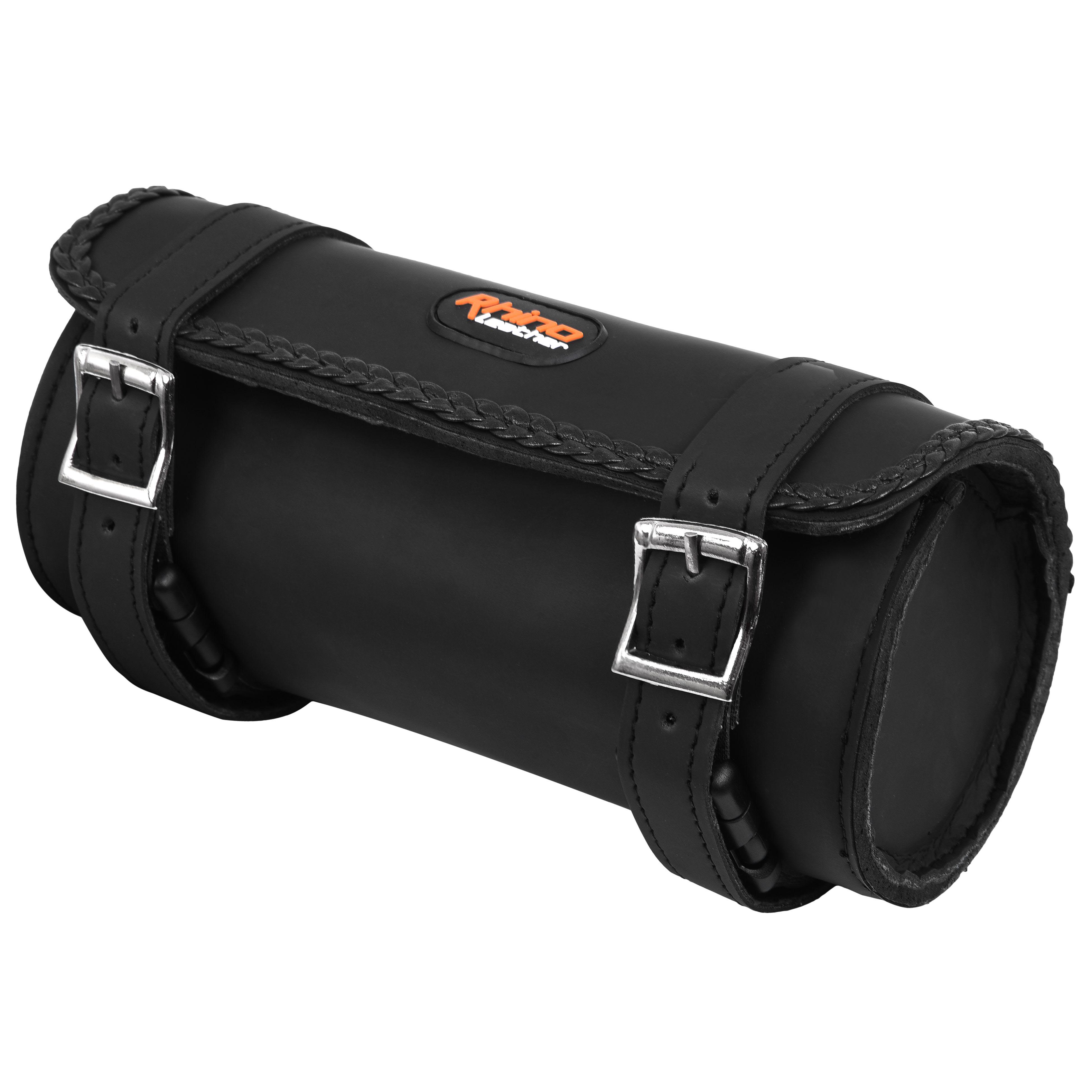 Black Round Braid Trim Recon Leather Toolbag