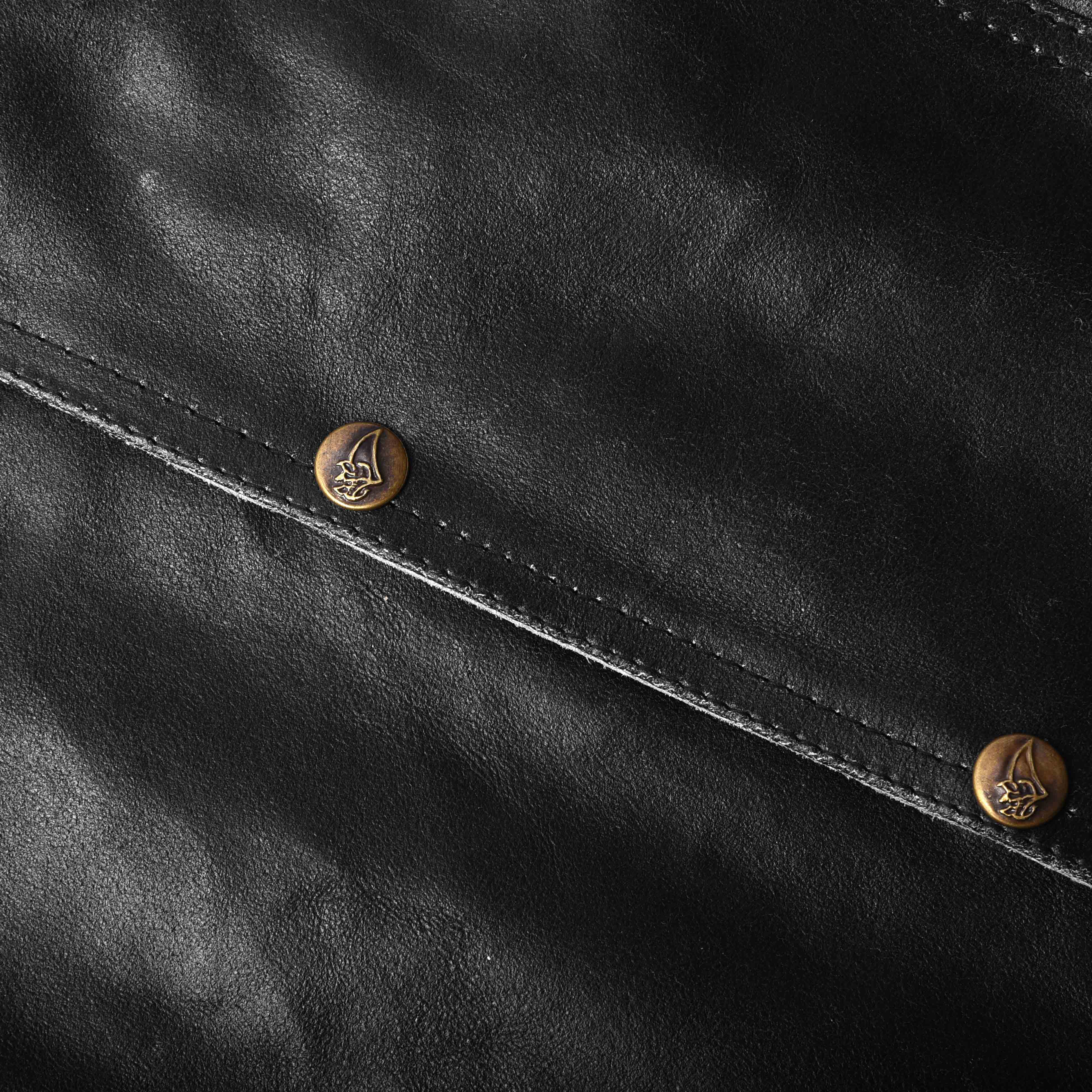 Black Leather Motorbike Vest