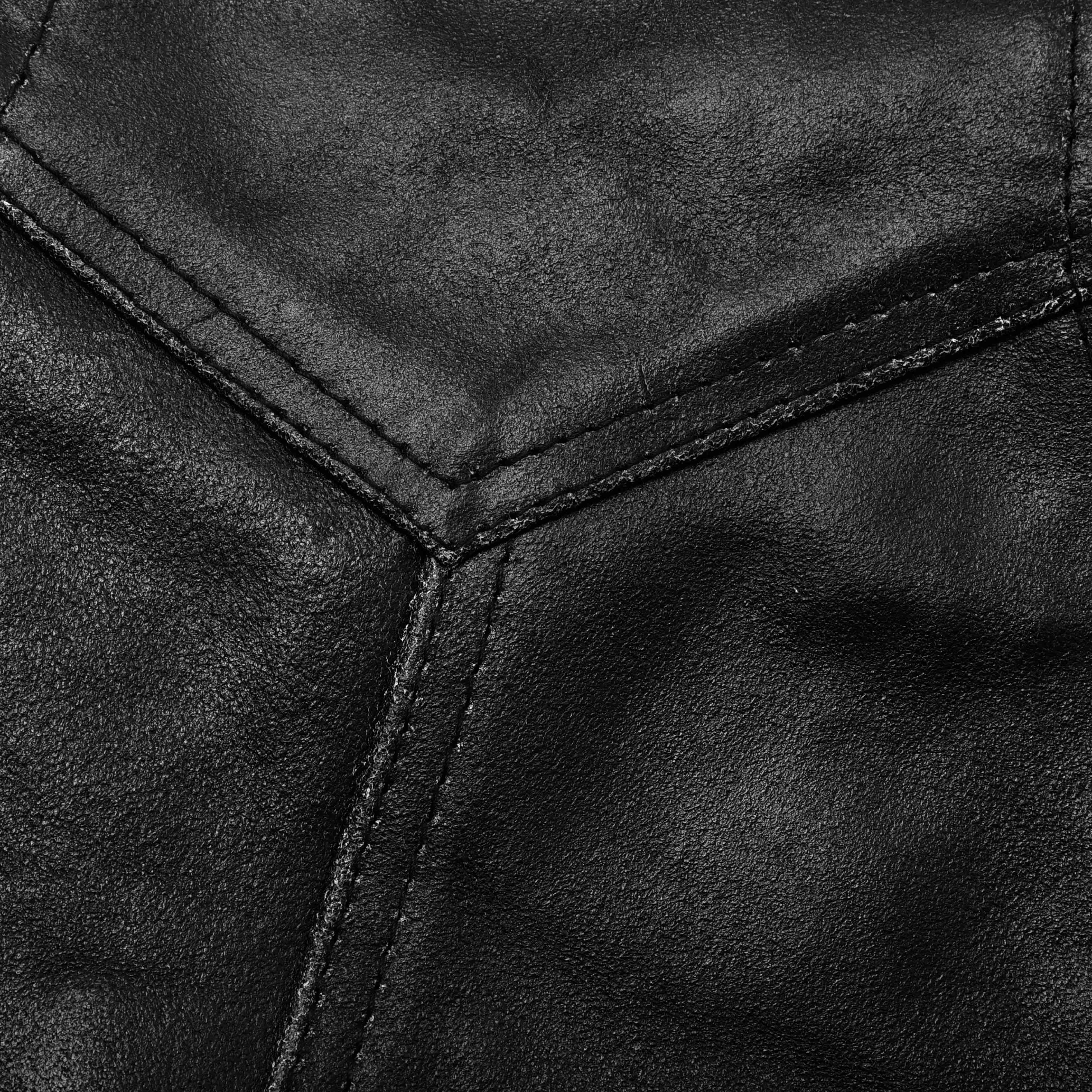 Black Distressed Leather Vest with metal clasps