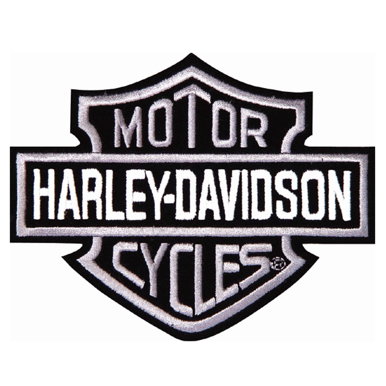 Harley-Davidson 8 inch Embroidered Black Bar & Shield Logo Emblem Sew-On Patch