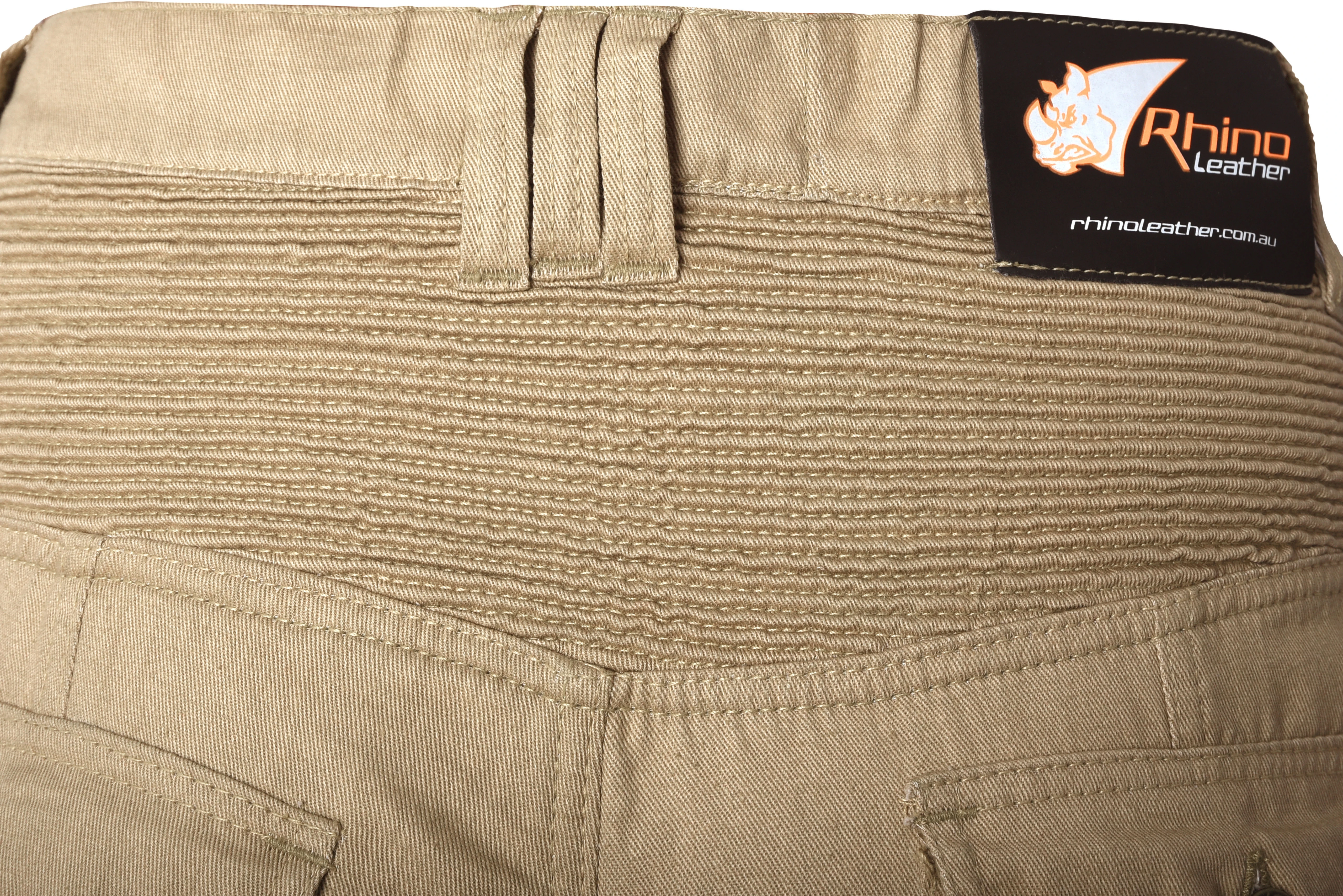 Mens Tan Cotton Motorbike Cargo Pants reinforced with protective aramid lining