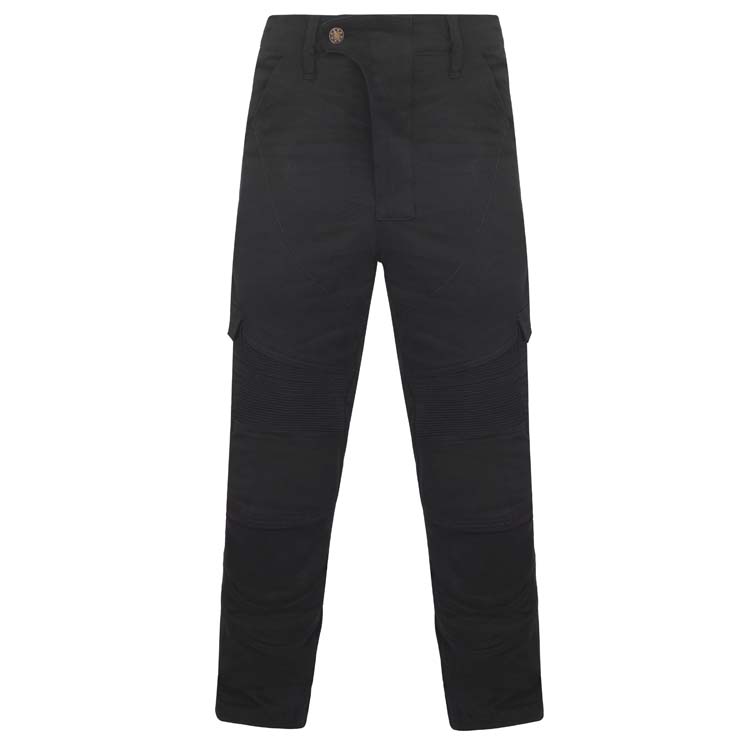 Mens Black Cotton Motorcycle Cargo Pants