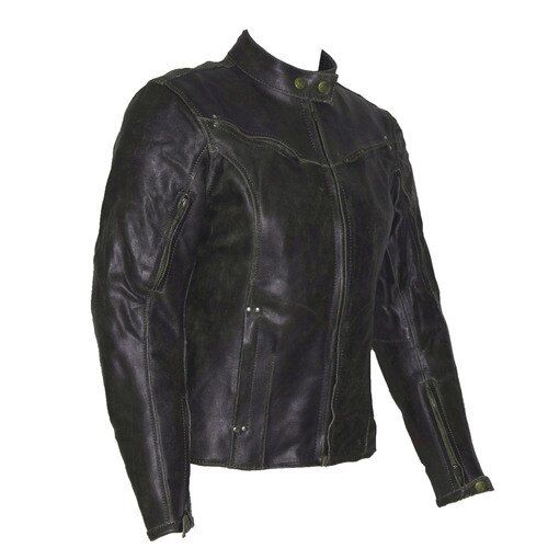 Women's Dark Brown Vintage Distressed Leather Motorcycle Jacket