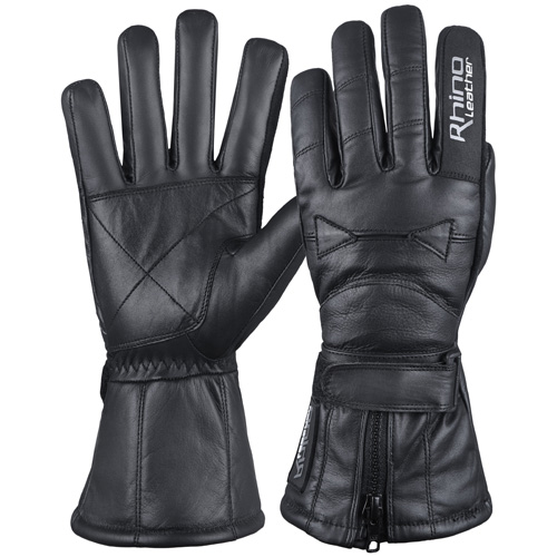 Leather Motorcycle Gauntlet Gloves