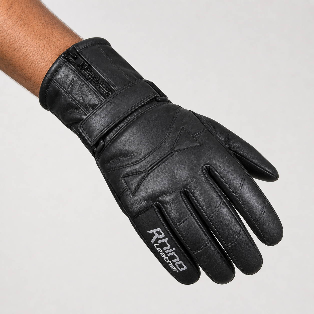Leather Motorcycle Gloves on AI generated model