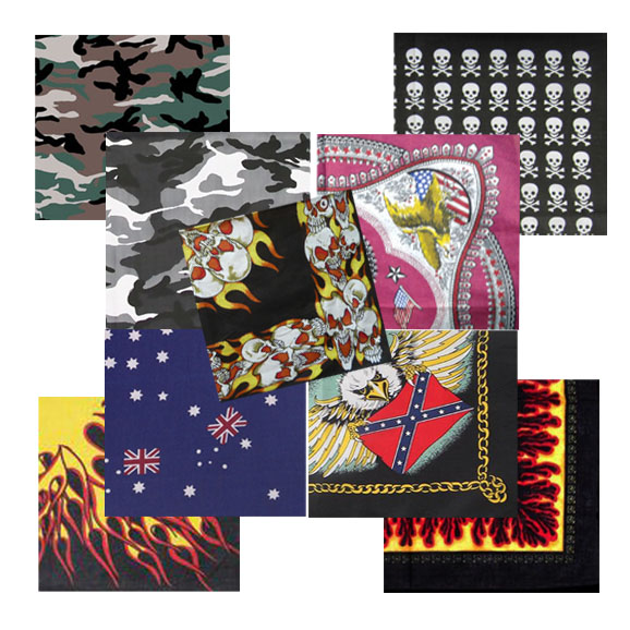 Patterned Bandana Cotton Head Scarf 55cm