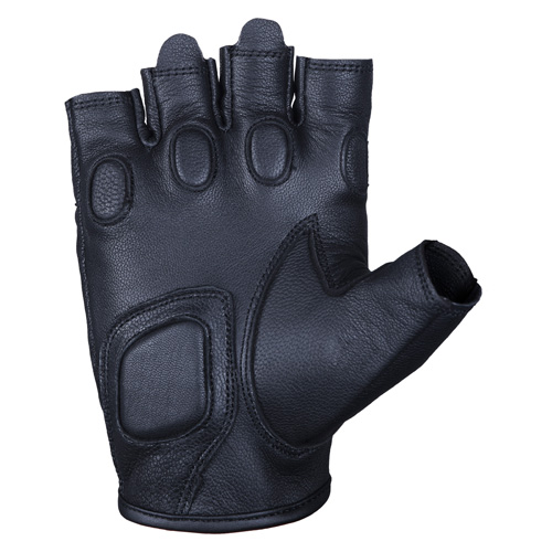 Fingerless Motorcycle Knuckle Leather Gloves