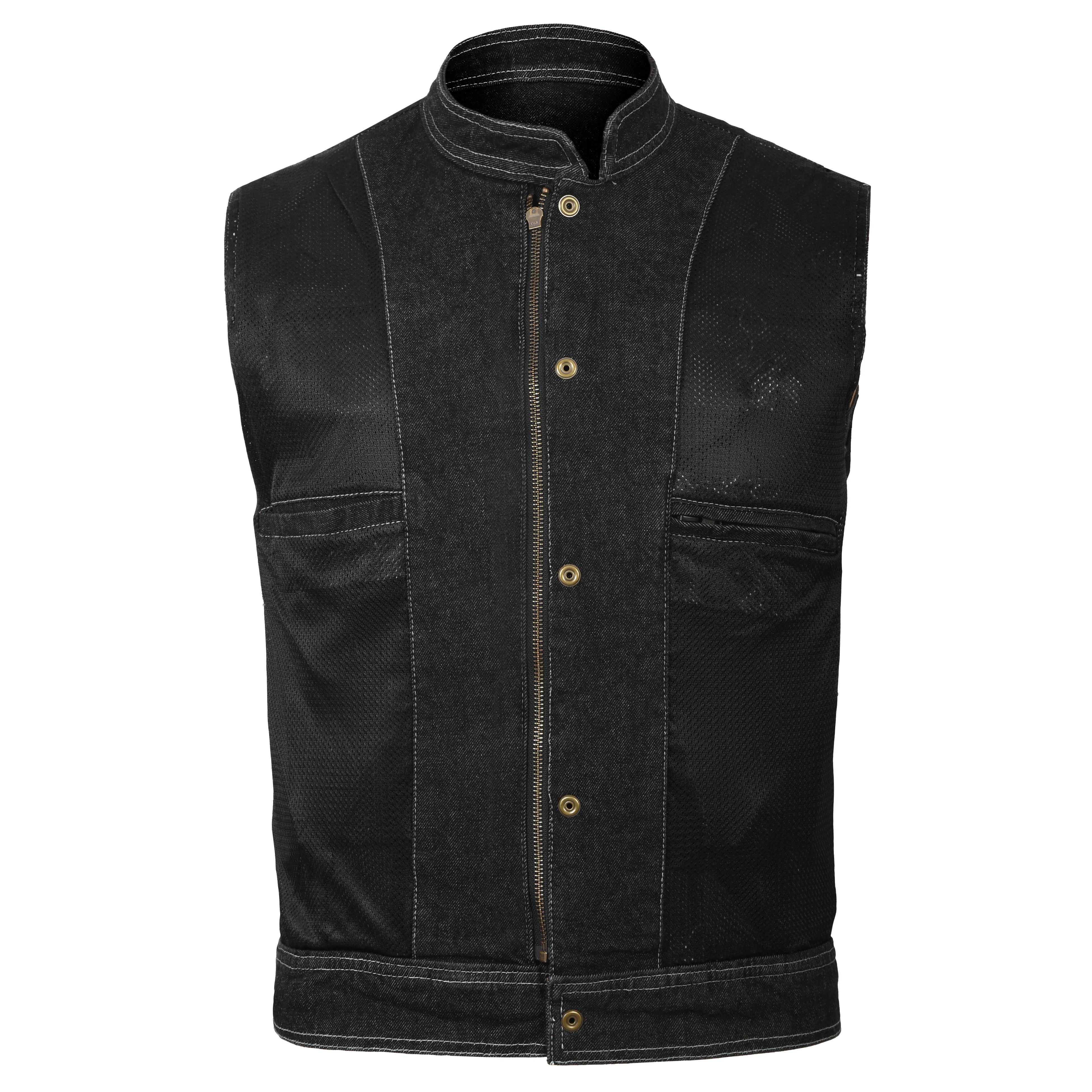 Black Denim Motorcycle Vest
