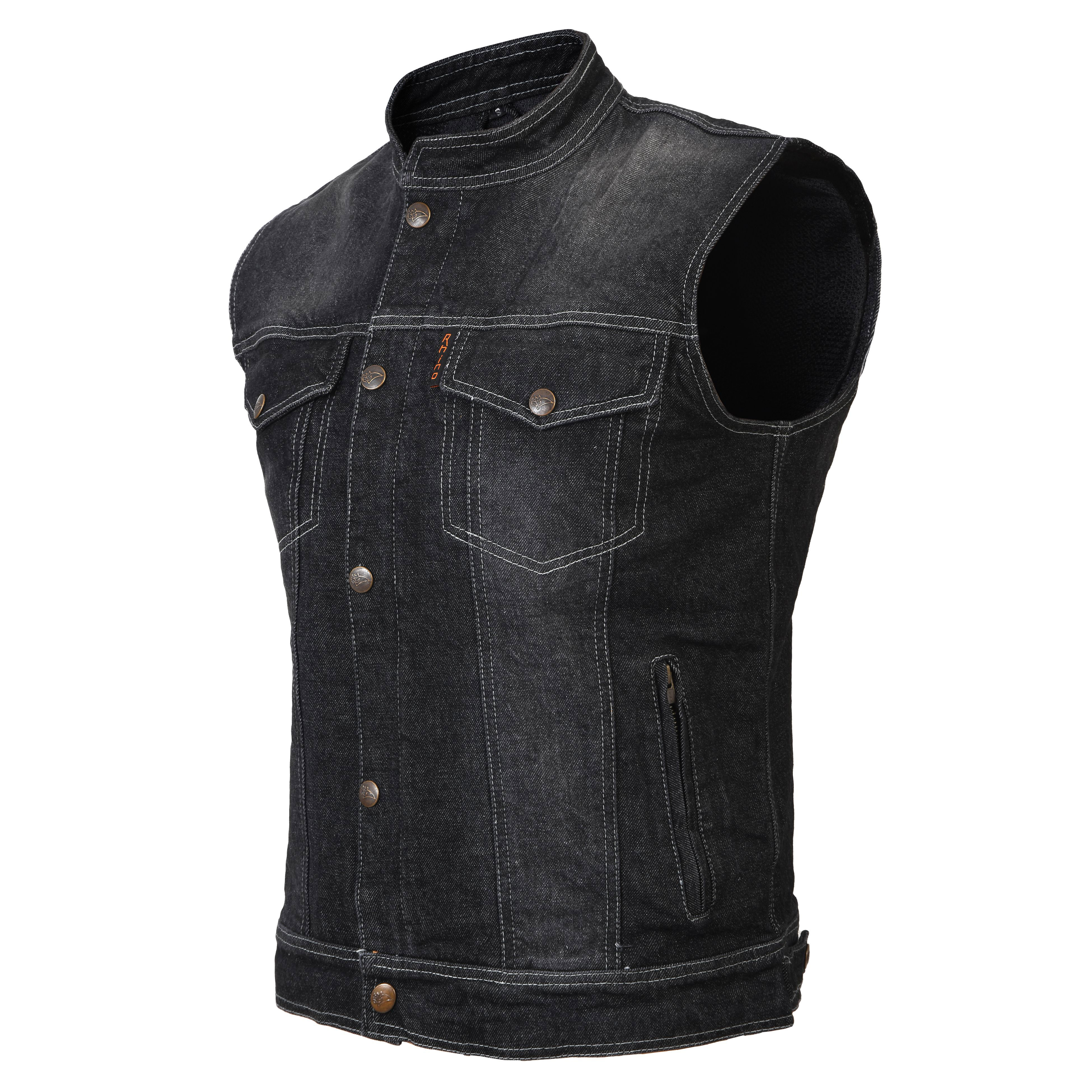 Atlas Black Denim Motorcycle Vest 