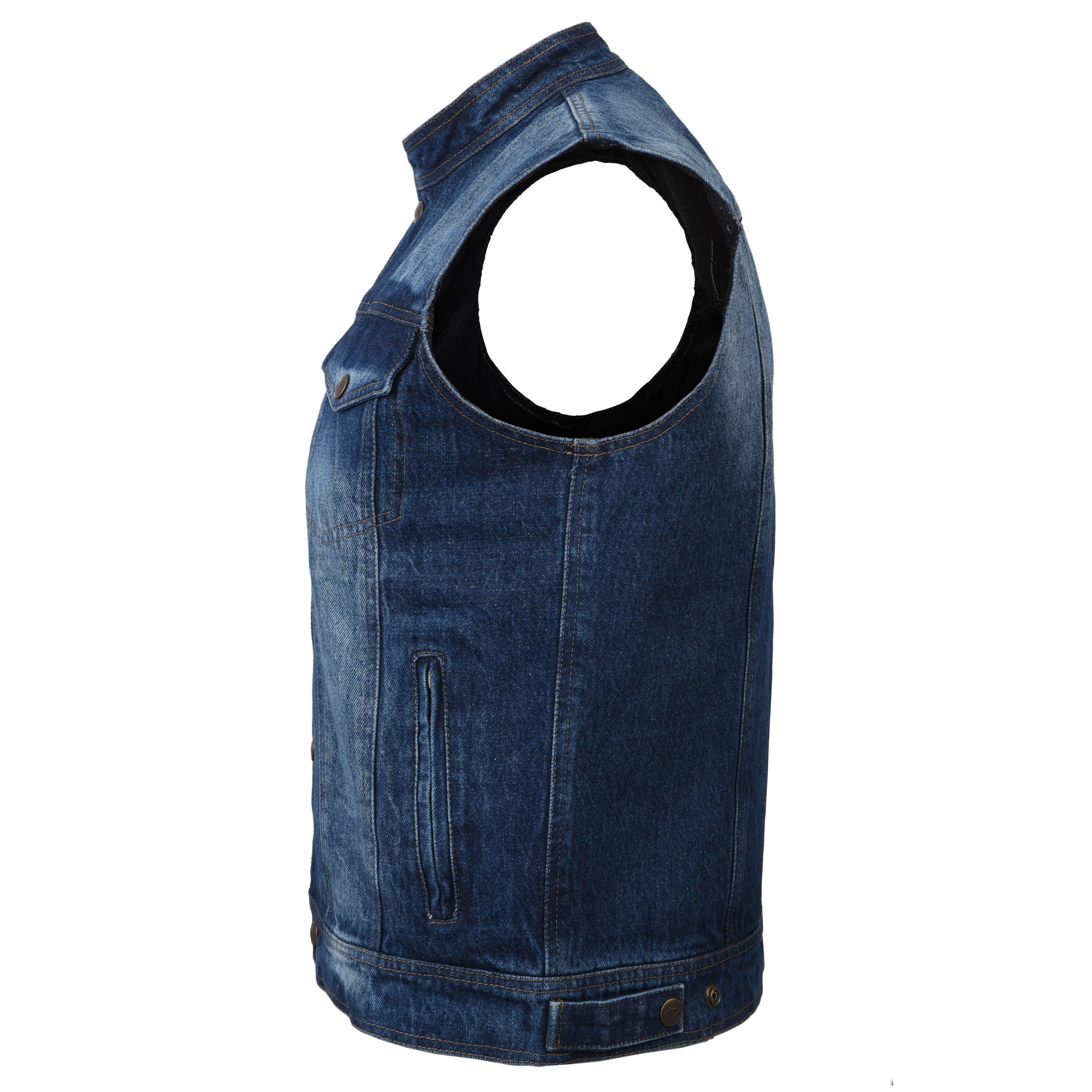 Faded Blue Denim Sleeveless Vest
