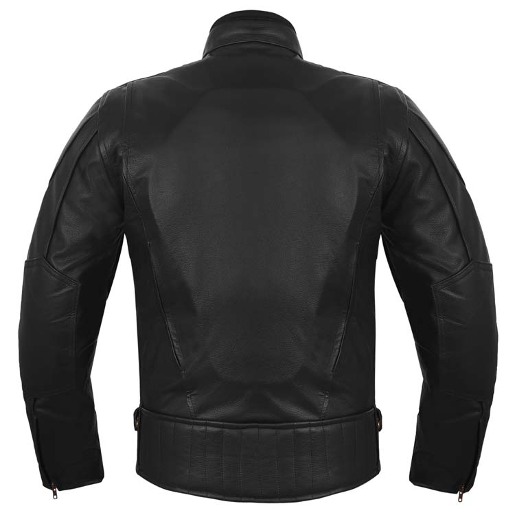 Leather Motorcycle Jacket with Vents and Armour