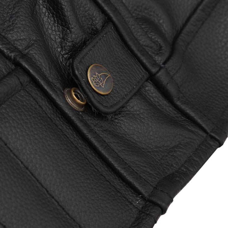 Torque Leather Motorbike Jacket with Vents and Armour