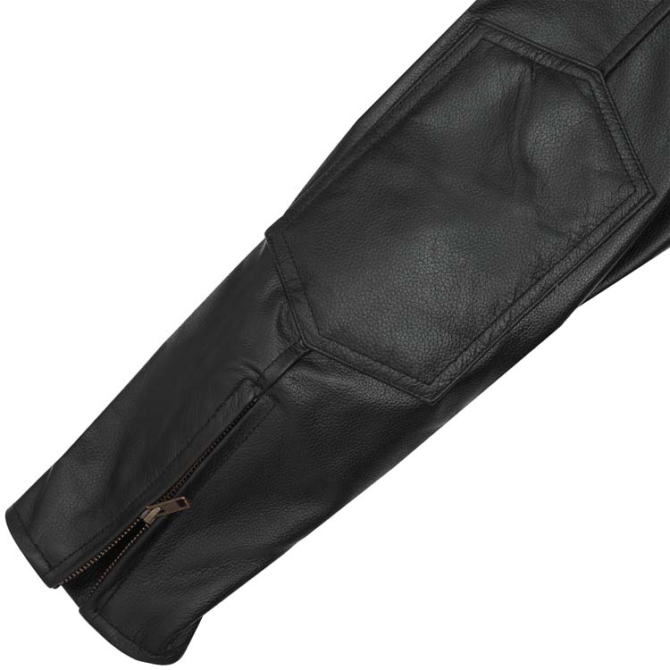 Leather Motorcycle Jacket with Vents and Armour