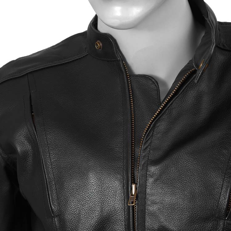 Torque Leather Motorbike Jacket with Vents and Armour