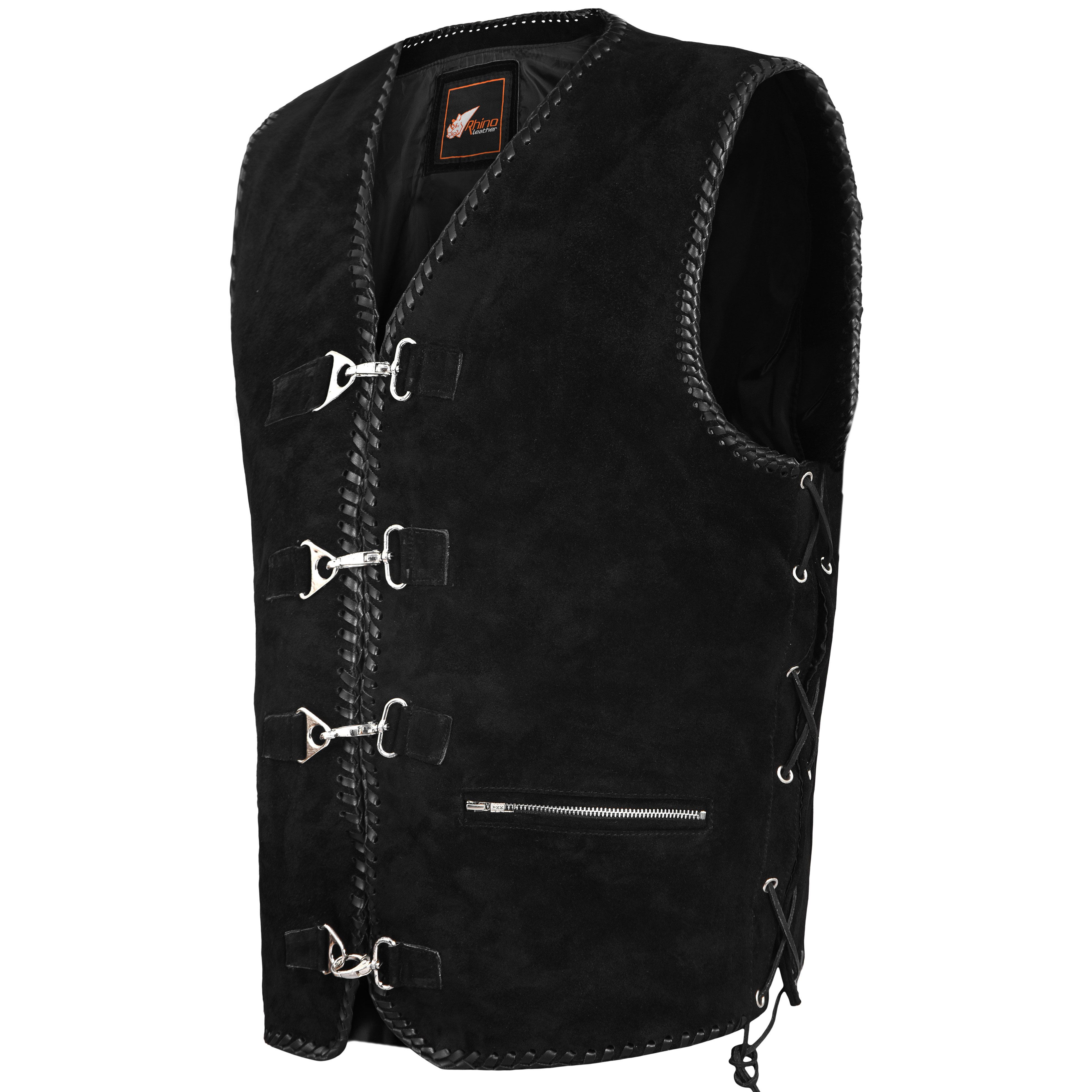 Leather Club Vest with Spanish Braiding